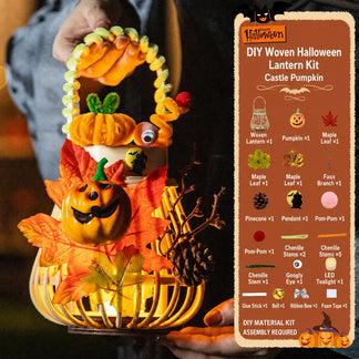 ⏰Last day Promotion 🔥-🎃 DIY Light-Up Halloween Trick-or-Treat Basket Kit for a Fun & Spooky Night ✨