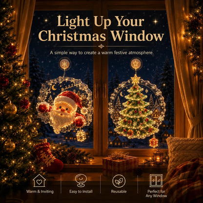 🔥 Last Day 50% OFF✨-🎄Lighted Christmas Window Decor with Warm LEDs🪟