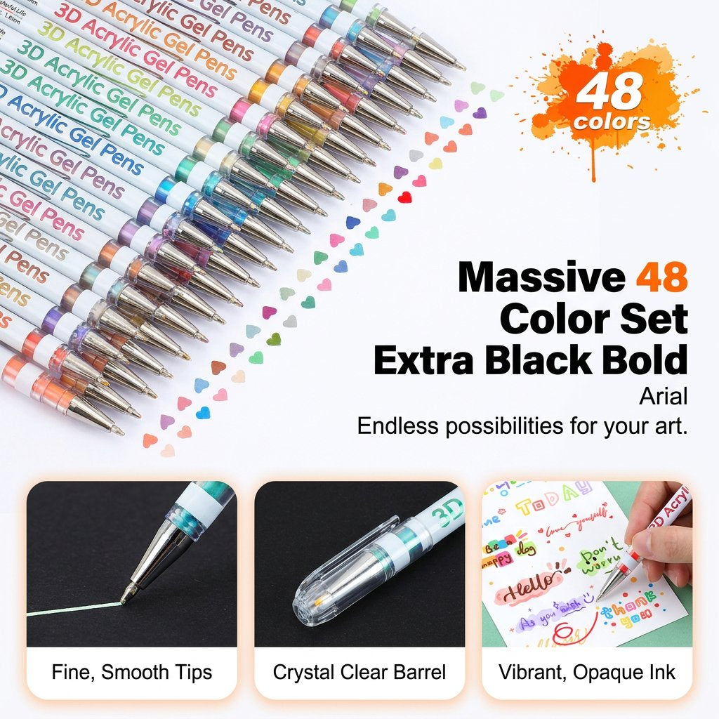 ⏰Last day Promotion 🔥-🌈 Color, Create & Enjoy with This Magical Multi-Color Gel Pen Set 🎨