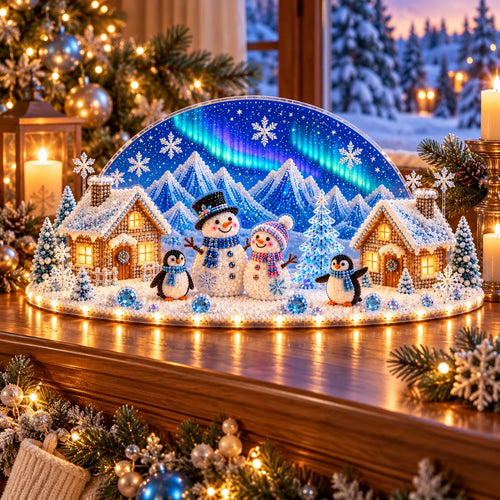 Winter Wonder DIY Decor Kit, Light-Up 3D Christmas Village Gem Art☃️🏠