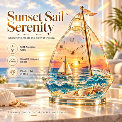🌊50% OFF !! ⏰ - 🕰️ Coastal Crystal Clock for Ocean-Inspired Decor 🐚