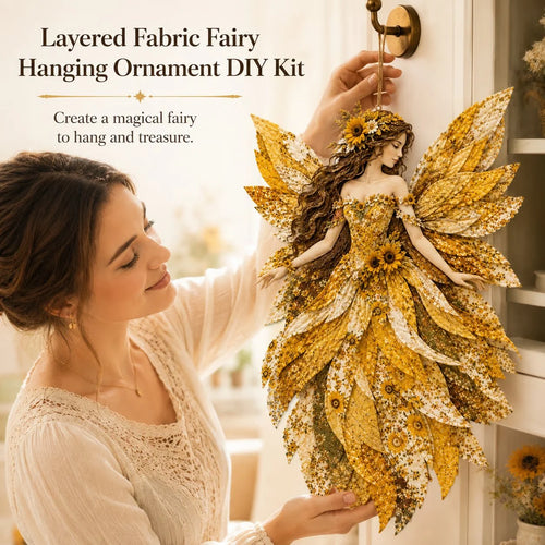 ⏰Last day Promotion 🔥-🧚Premium Fairy Patchwork DIY Kit for Whimsical Layered Fabric Art & Magical Floral Wall Decor 🌸