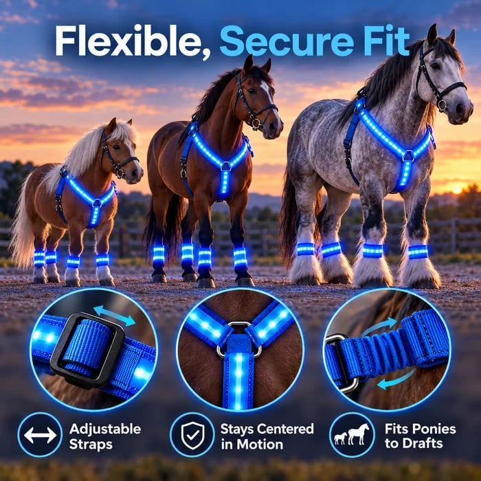 🔥HOT SALE 49% OFF - 🌟 LED Equestrian Glow Safety Kit | Ride Safely Beyond Sunset 🐎