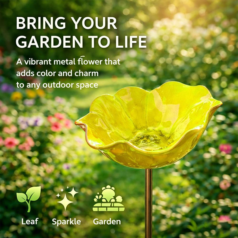 🌸 Handmade Metal Flower Garden Stake – Charming Outdoor Garden Decor