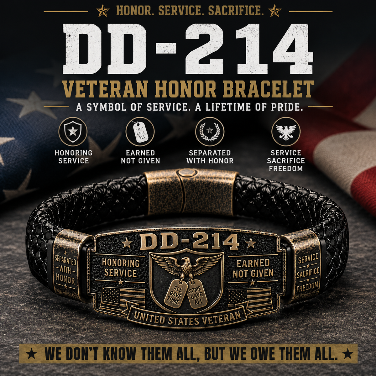 DD-214 Veteran Honor Bracelet - Made By VETERAN 'Robert Smith'
