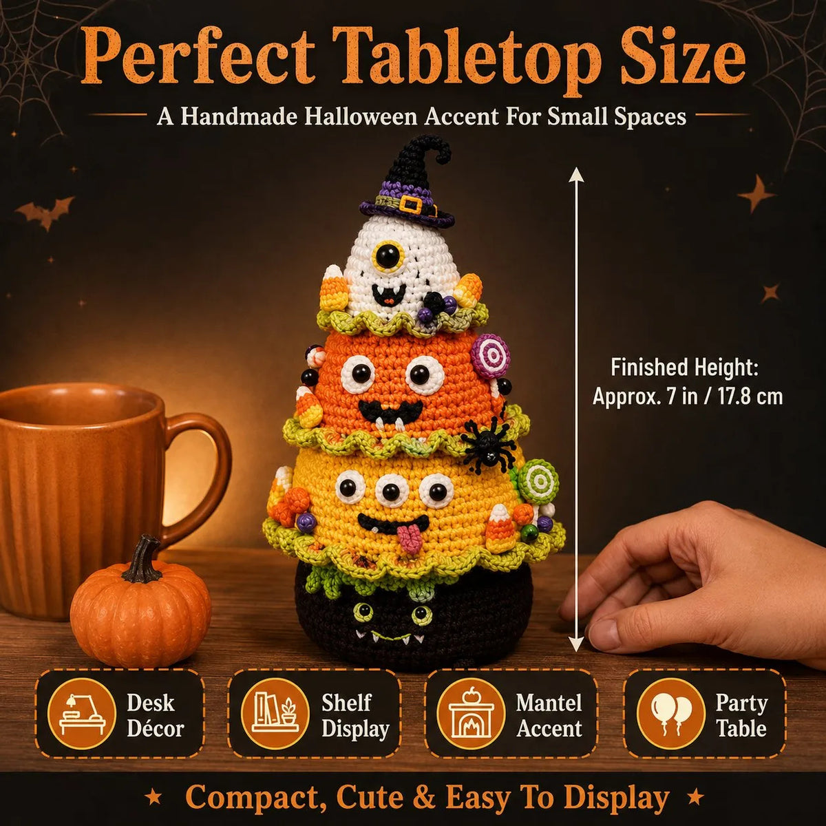 🎃Last day Promotion ⏰-Last day Promotion 🔥-🧶DIY Halloween Crochet Tree Kit for a Spooky & Fun Tabletop Decoration 👻