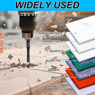 ⏰Last day Promotion 🔥-🔧 6PCS Diamond Drill Bit Set for Clean & Precise Tile, Glass & Granite Drilling 💎