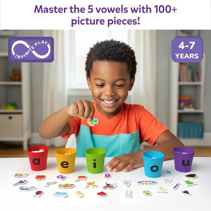 🔤 Last Day 50% OFF✨-📚Phonics Vowel Classification Toy (100+ Picture Cards) — Suitable for Kindergarteners Aged 4–7 🧩