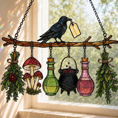 🖤 Holiday Celebration 50% OFF ✨-🐦‍⬛Gothic Raven Suncatcher for Magical Windows ⭐