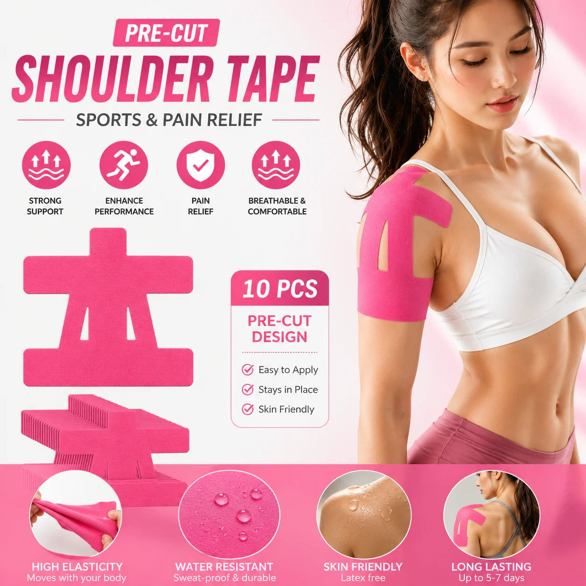FDA-Registered Fast-Acting Shoulder & Knee Pain Relief Tape