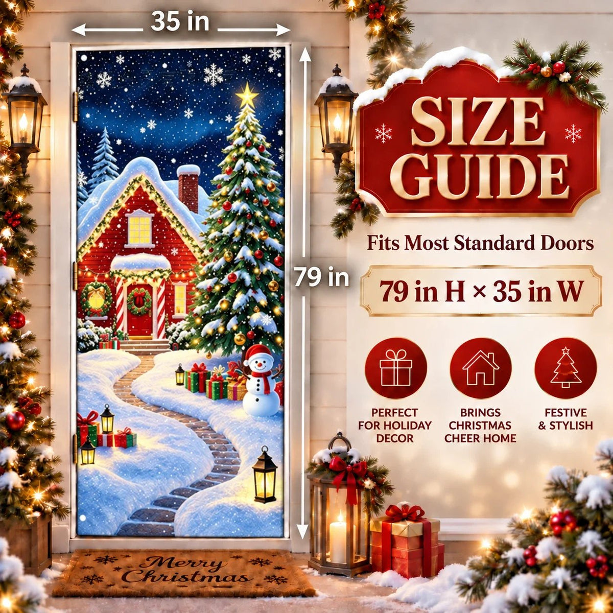 🔥 Last Day 50% OFF✨-Magical Christmas Door Cover & Holiday Party Banner 🎄
