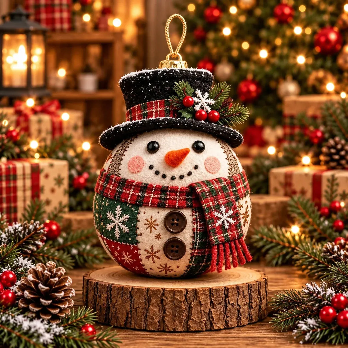 🎄 50% OFF – DIY Patchwork Christmas Ornament Kit – Cozy Handmade Holiday Decor ✨