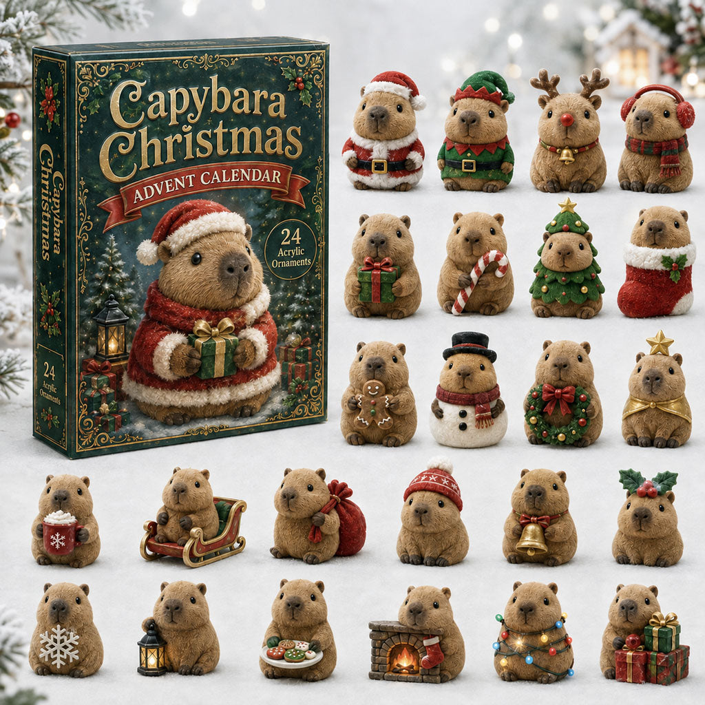 🎄 Last Day 50% OFF🎁-🦫Capybara Christmas Advent Calendar 2026 with 24 Cute Charm Surprises for Festive Holiday Fun ✨