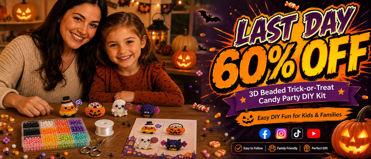 ⏰Last day Promotion 🔥-Halloween 3D Beaded Character Kit – 🎃Handmade Spooky Party Decorations