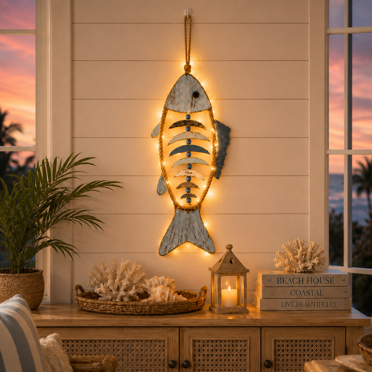 🐚Last Day 50% OFF💙-🐟 Coastal Rope Fish Wall Hanging for Charming Nautical Home & Beach Decor 🌊