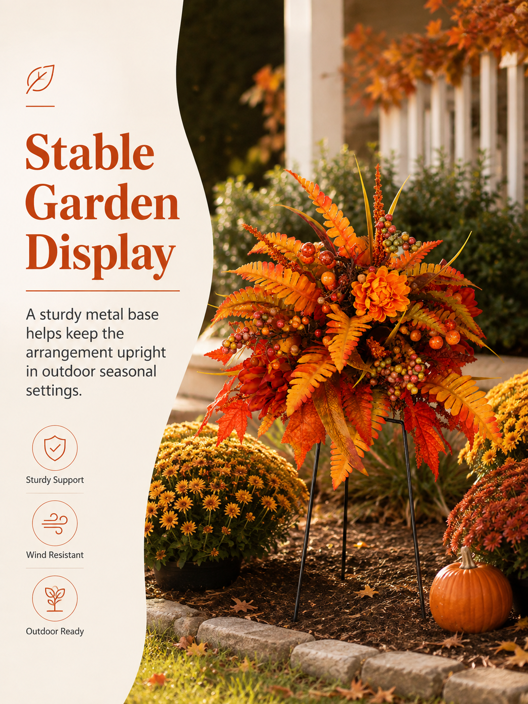 💥Hot Sale 50% Off 🍂 Autumn Harvest Floral Garden Stake Arrangement
