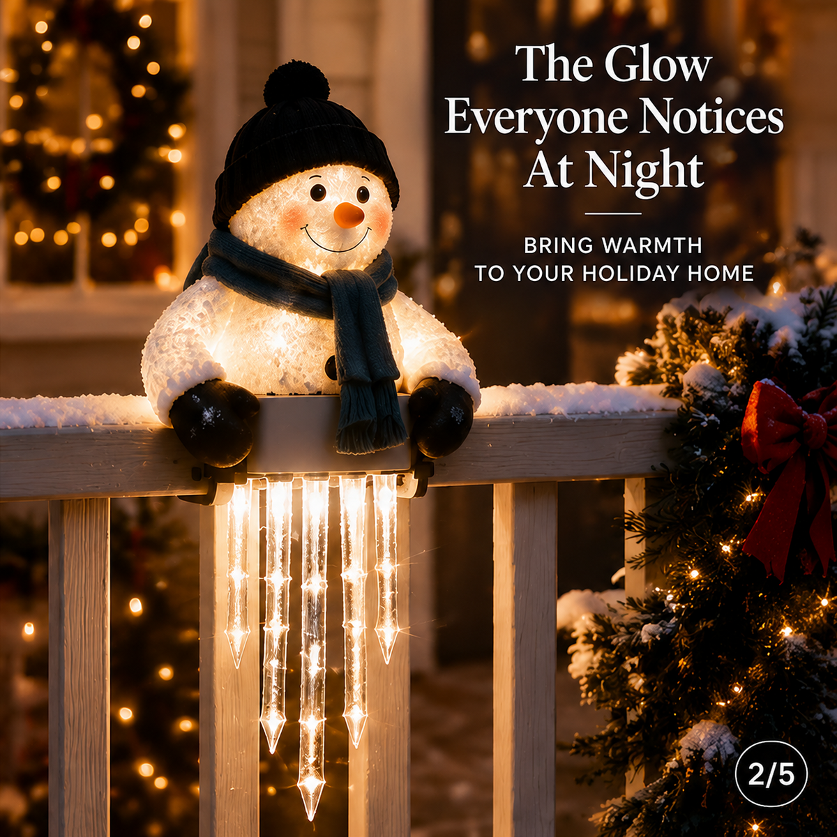 🤎Last day Promotion 🔥-⛄WinterGlow Snowman Icicle Lights for Magical Christmas Decor ✨
