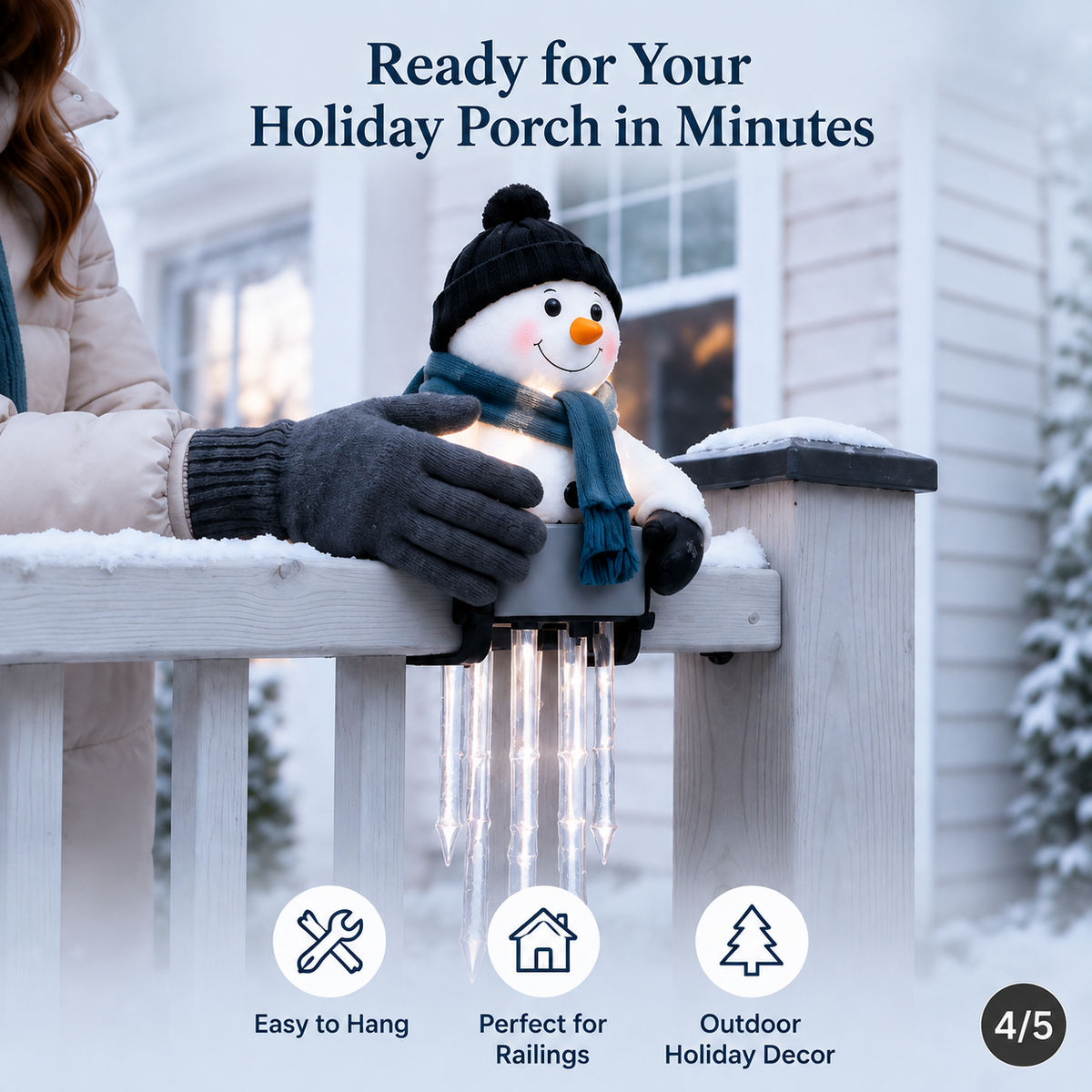 🤎Last day Promotion 🔥-⛄WinterGlow Snowman Icicle Lights for Magical Christmas Decor ✨