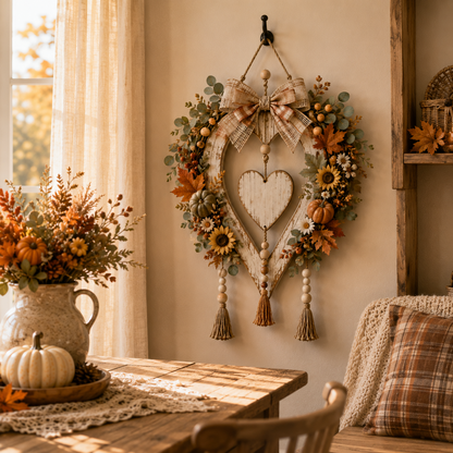 ⌛Last day Promotion🍂 -🌾Harvest Heart Farmhouse Wall Decor for Cozy Fall Charm & Rustic Home Style ✨