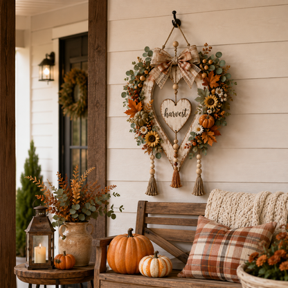 ⌛Last day Promotion🍂 -🌾Harvest Heart Farmhouse Wall Decor for Cozy Fall Charm & Rustic Home Style ✨