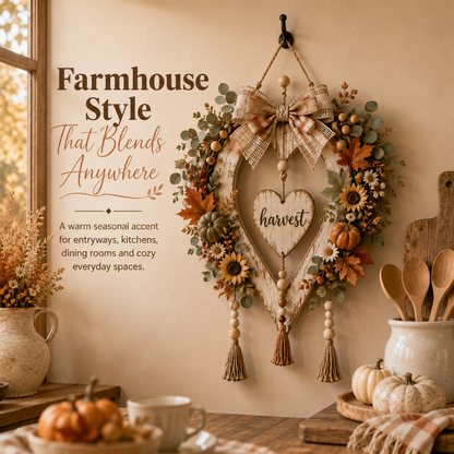 ⌛Last day Promotion🍂 -🌾Harvest Heart Farmhouse Wall Decor for Cozy Fall Charm & Rustic Home Style ✨