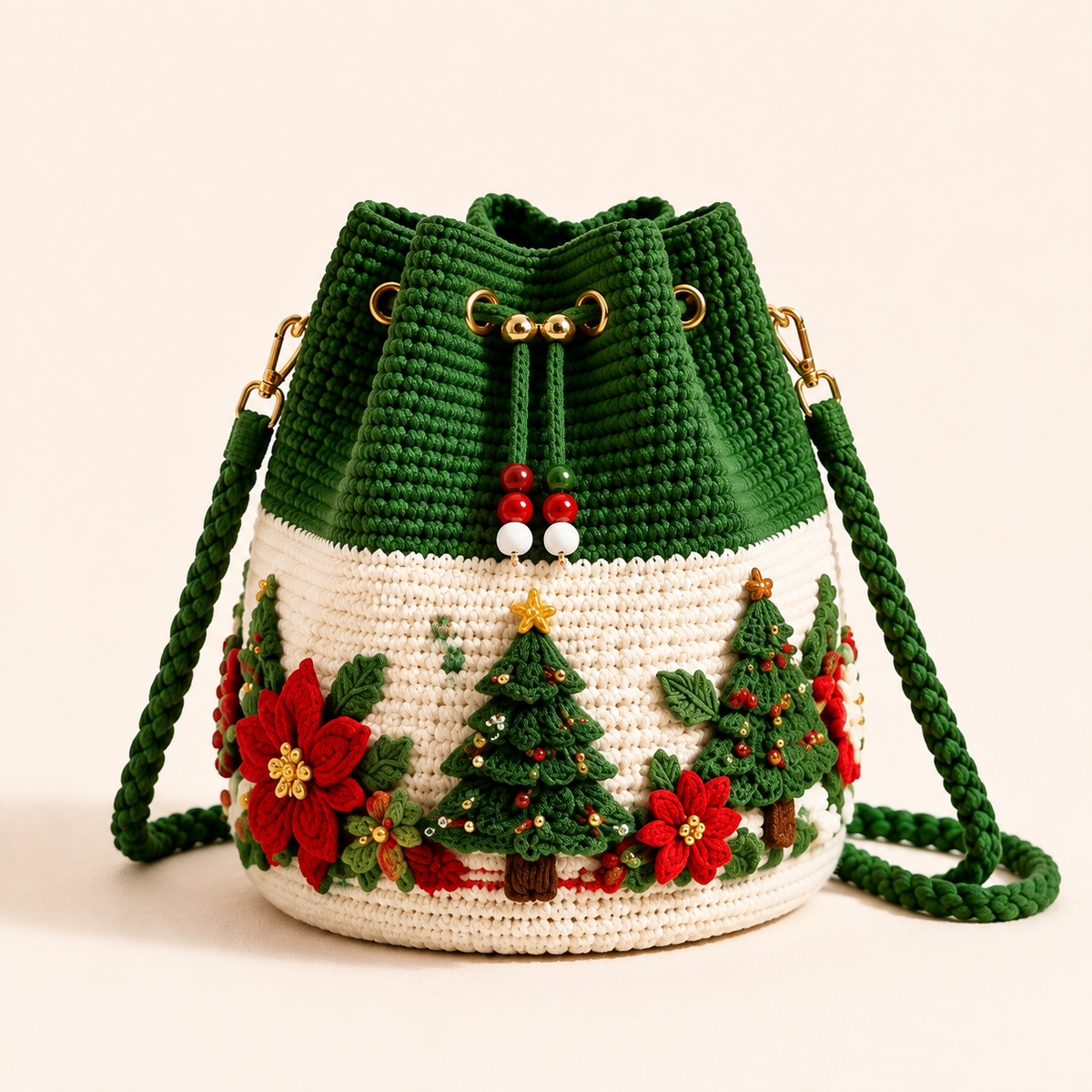 🎅Last Day 50% OFF✨-🎄Hand-Knitted Christmas Crochet Bucket Bag in 4 Festive Styles for Women 🎁