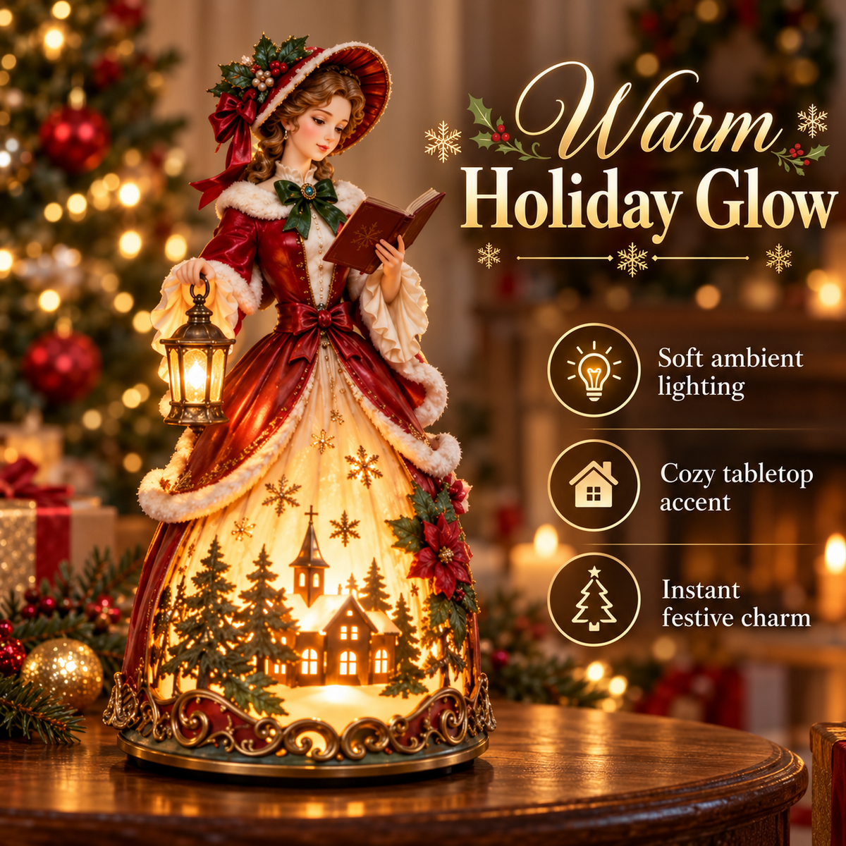 🏮 Holiday Celebration 50% OFF ✨- ❤️ Victorian Christmas Caroler Lady Lamp✨