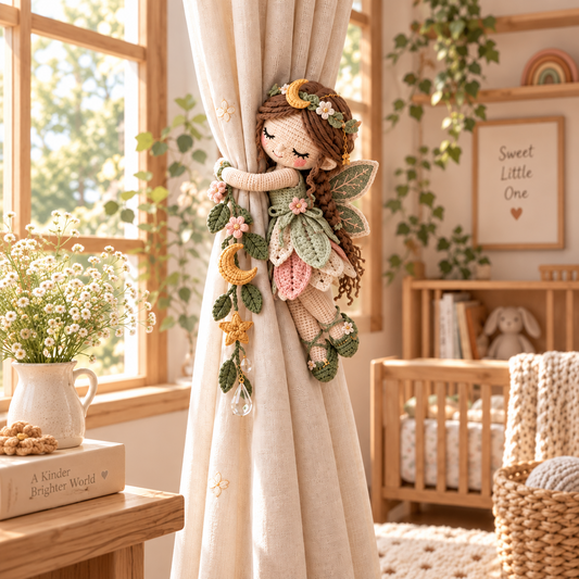 🧚Last day Promotion 🔥-🌸Whimsical Fairy Crochet Curtain Tiebacks for Magical Windows ✨