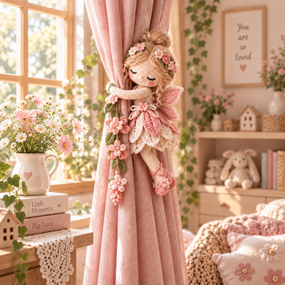 🧚Last day Promotion 🔥-🌸Whimsical Fairy Crochet Curtain Tiebacks for Magical Windows ✨