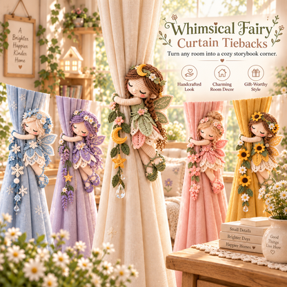 🧚Last day Promotion 🔥-🌸Whimsical Fairy Crochet Curtain Tiebacks for Magical Windows ✨