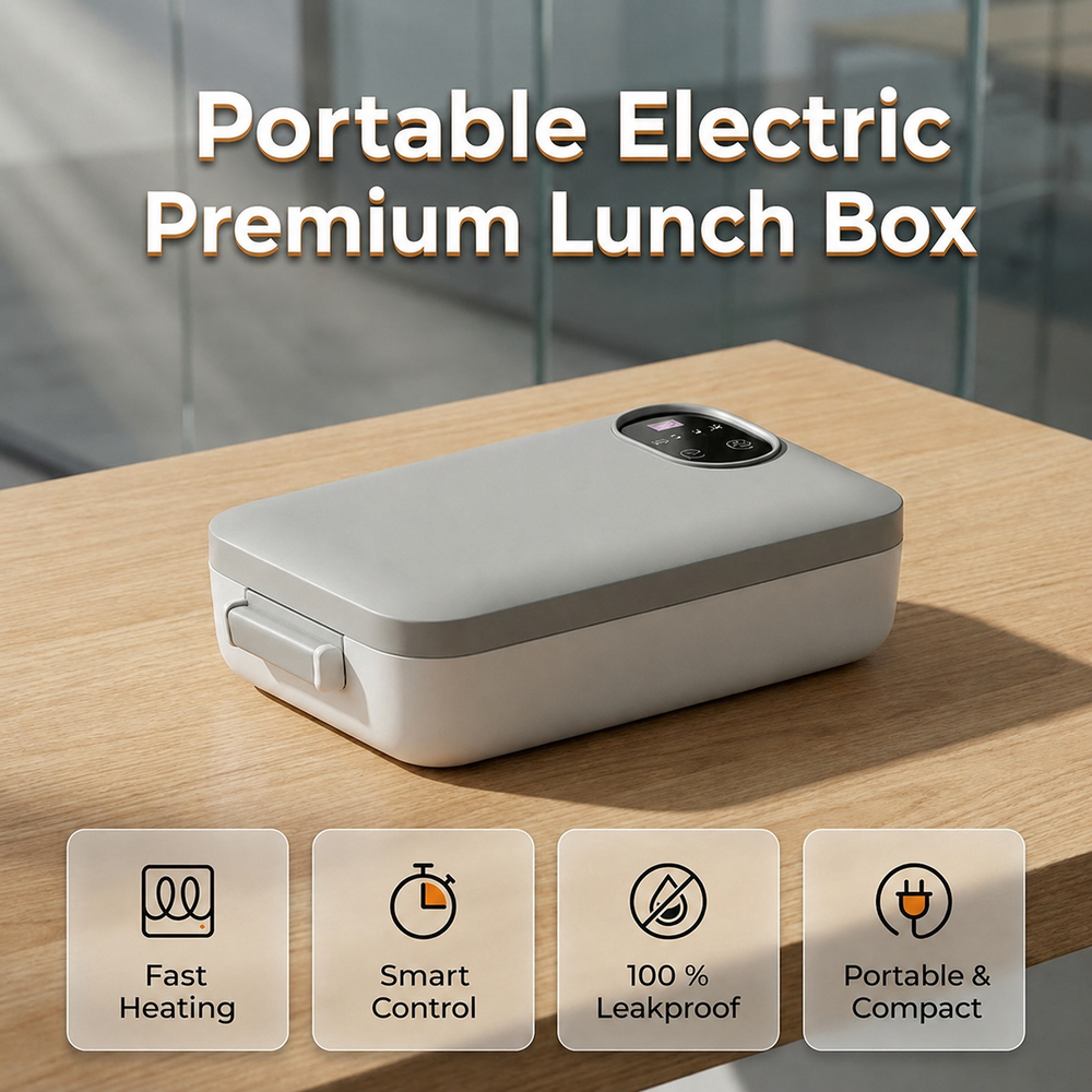 Enjoying a packed meal from the portable electric lunch box
