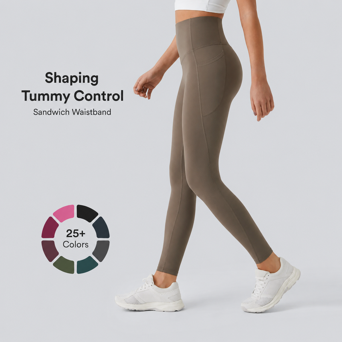 ⏰Last day Promotion 🔥-🔥 High-Waisted Tummy Control Leggings with Pockets for a Sculpted Look ✨
