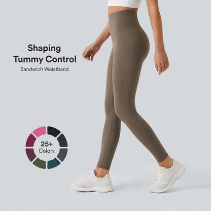 ⏰Last day Promotion 🔥-🔥 High-Waisted Tummy Control Leggings with Pockets for a Sculpted Look ✨