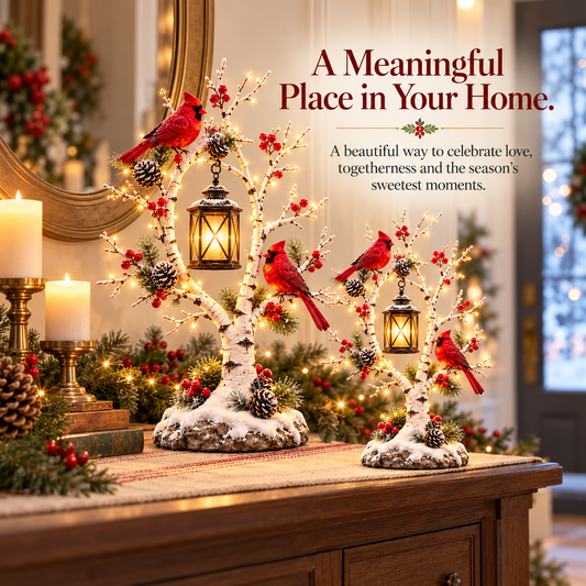 🏮 Last Day 50% OFF✨-❤️Light Up Winter with Cardinals and a Cozy Lantern! ✨