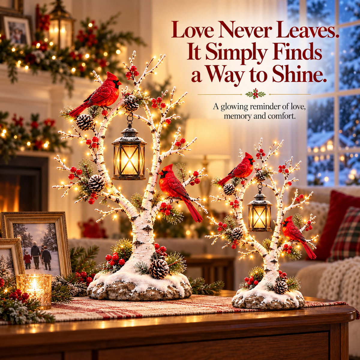 🏮 Last Day 50% OFF✨-❤️Light Up Winter with Cardinals and a Cozy Lantern! ✨