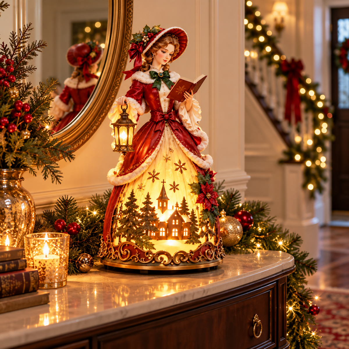 🏮 Holiday Celebration 50% OFF ✨- ❤️ Victorian Christmas Caroler Lady Lamp✨