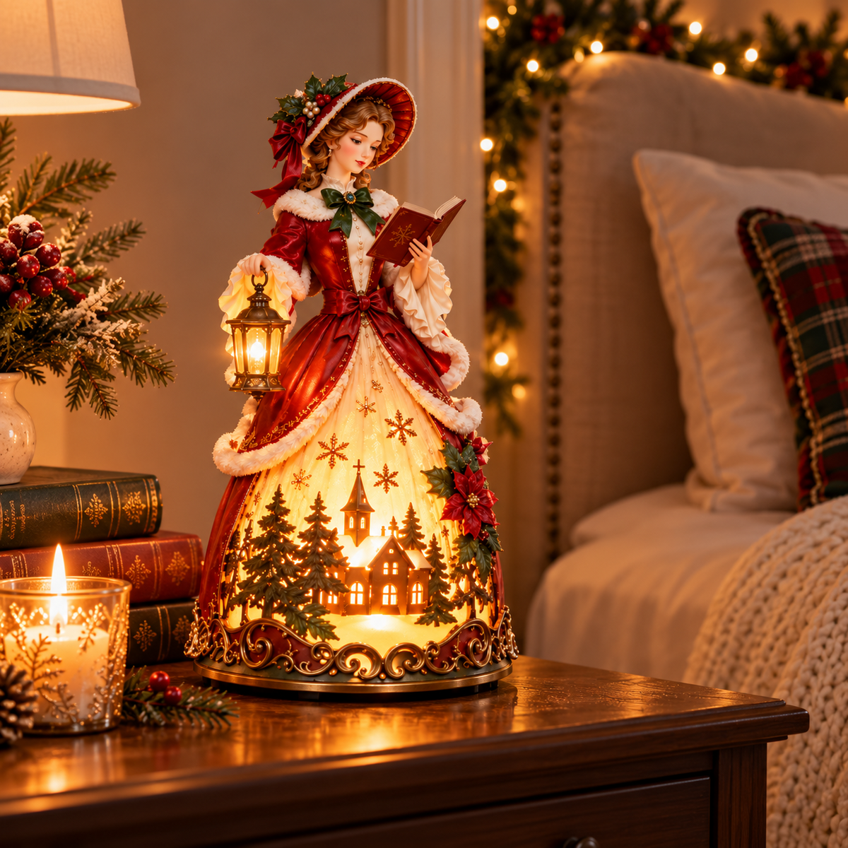 🏮 Holiday Celebration 50% OFF ✨- ❤️ Victorian Christmas Caroler Lady Lamp✨