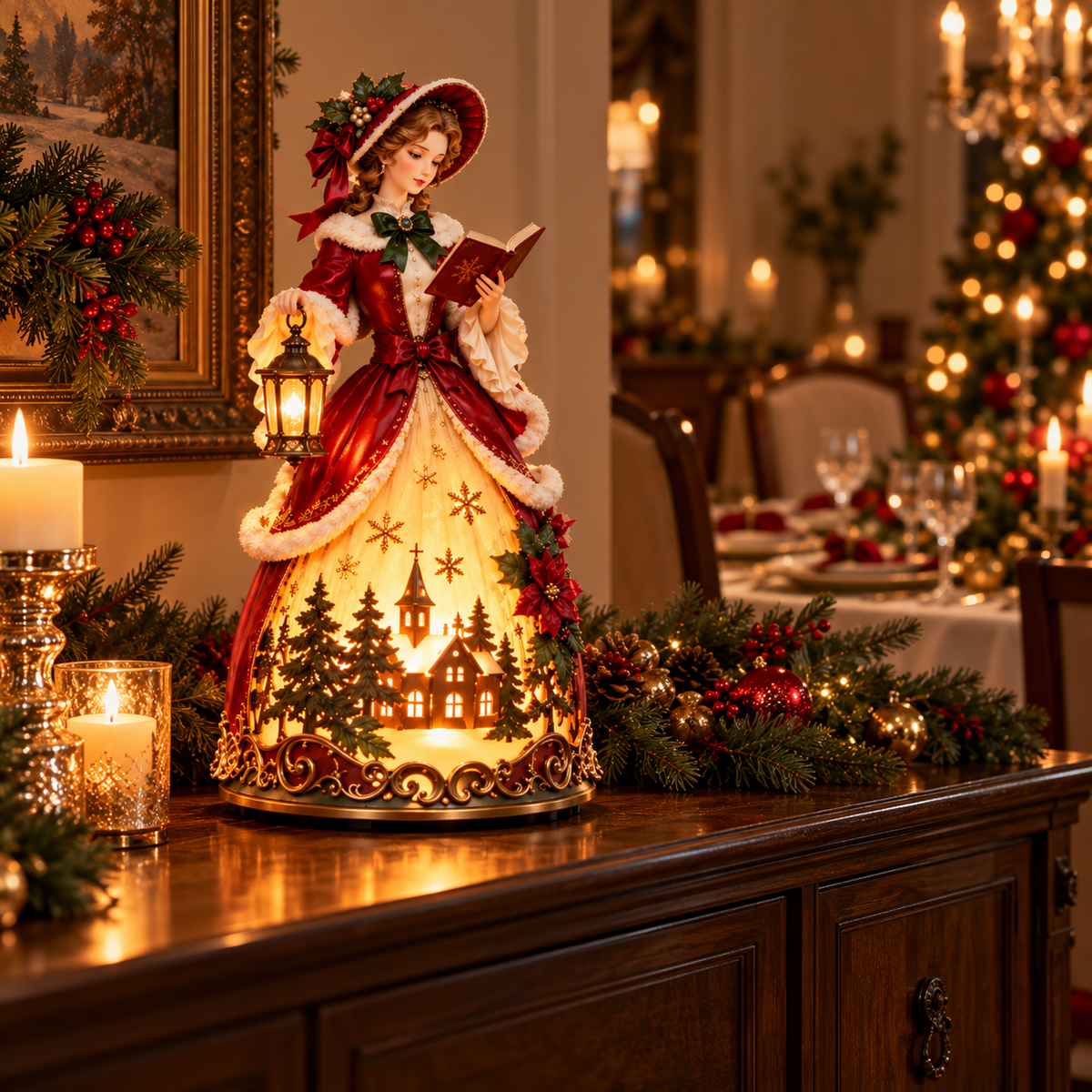 🏮 Holiday Celebration 50% OFF ✨- ❤️ Victorian Christmas Caroler Lady Lamp✨