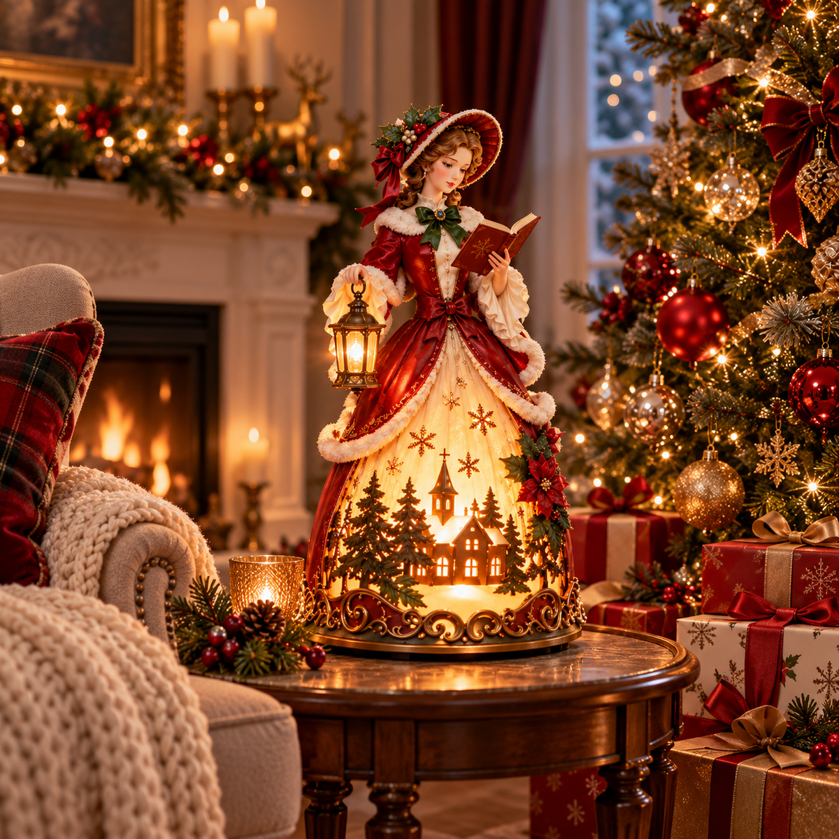🏮 Holiday Celebration 50% OFF ✨- ❤️ Victorian Christmas Caroler Lady Lamp✨