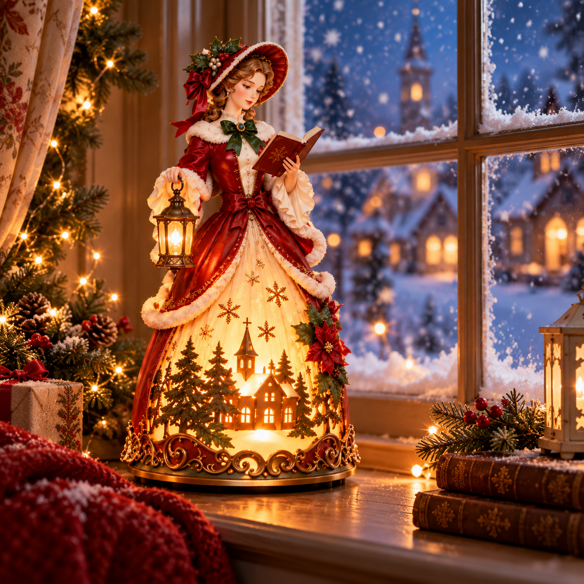 🏮 Holiday Celebration 50% OFF ✨- ❤️ Victorian Christmas Caroler Lady Lamp✨