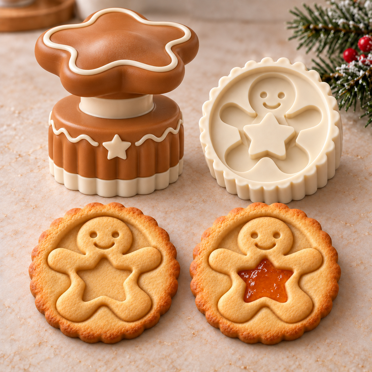 ⏰Last day Promotion 🔥-🎄Create Adorable Christmas Cookies with Festive Stamps! 🍪