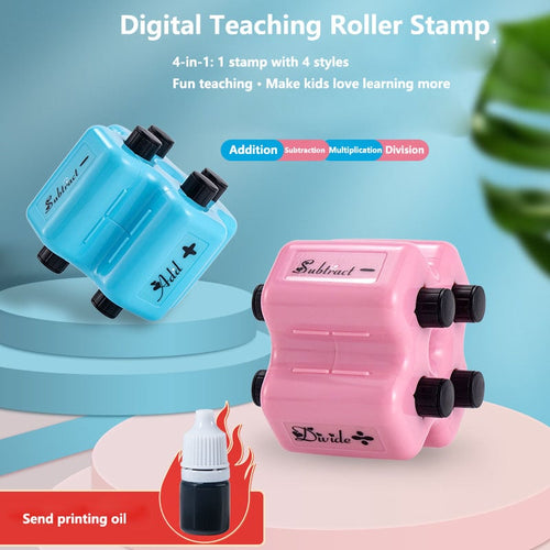 🔥 Holiday Celebration 50% OFF ✨-📚4-in-1 Math Stamp Roller for Fun, Hands-On Learning & Easy Practice 🔢