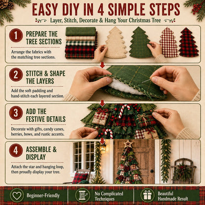 🎄Beginner-Friendly DIY Oversized Patchwork Christmas Tree Door Hanging Kit