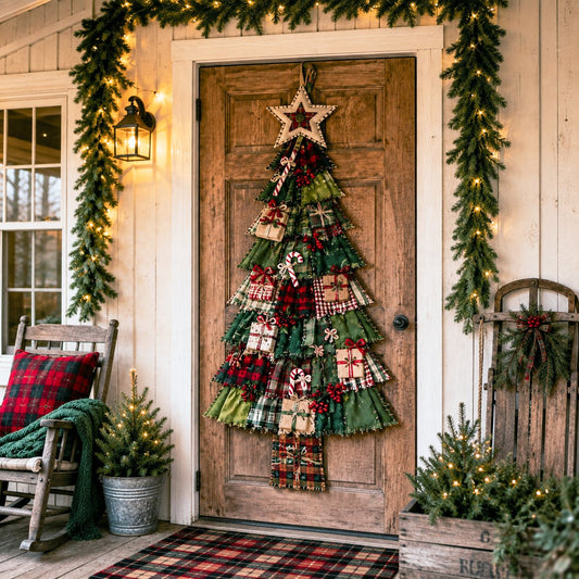 🎄Beginner-Friendly DIY Oversized Patchwork Christmas Tree Door Hanging Kit