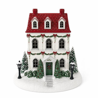 🎄 Christmas Village Aroma Diffuser – Light-Up Ceramic House with Chimney Mist