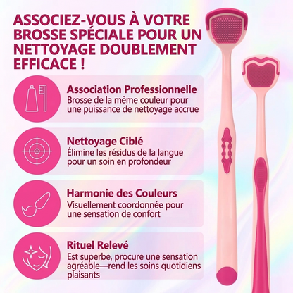 Kit de nettoyage de la langue 2-en-1 (aux extraits botaniques) — Rafraîchit l'haleine instantanément