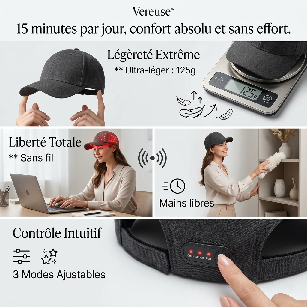 Vereuse™ Casquette de Photothérapie Capillaire (Red Light Cap)