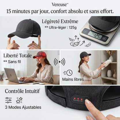 Vereuse™ Casquette de Photothérapie Capillaire (Red Light Cap)