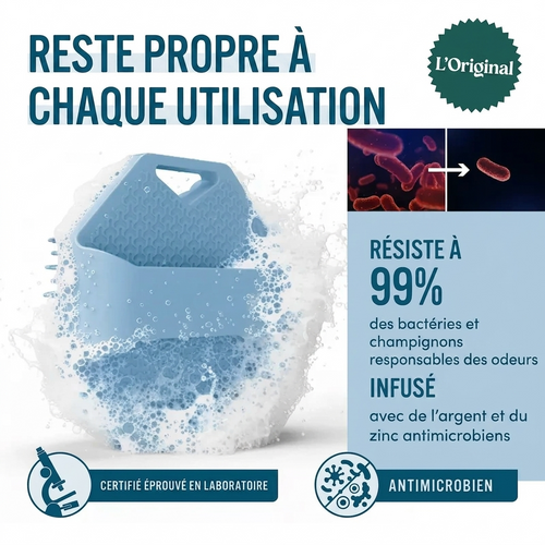 BROSSE CORPORELLE EN SILICONE ANTIMICROBIEN