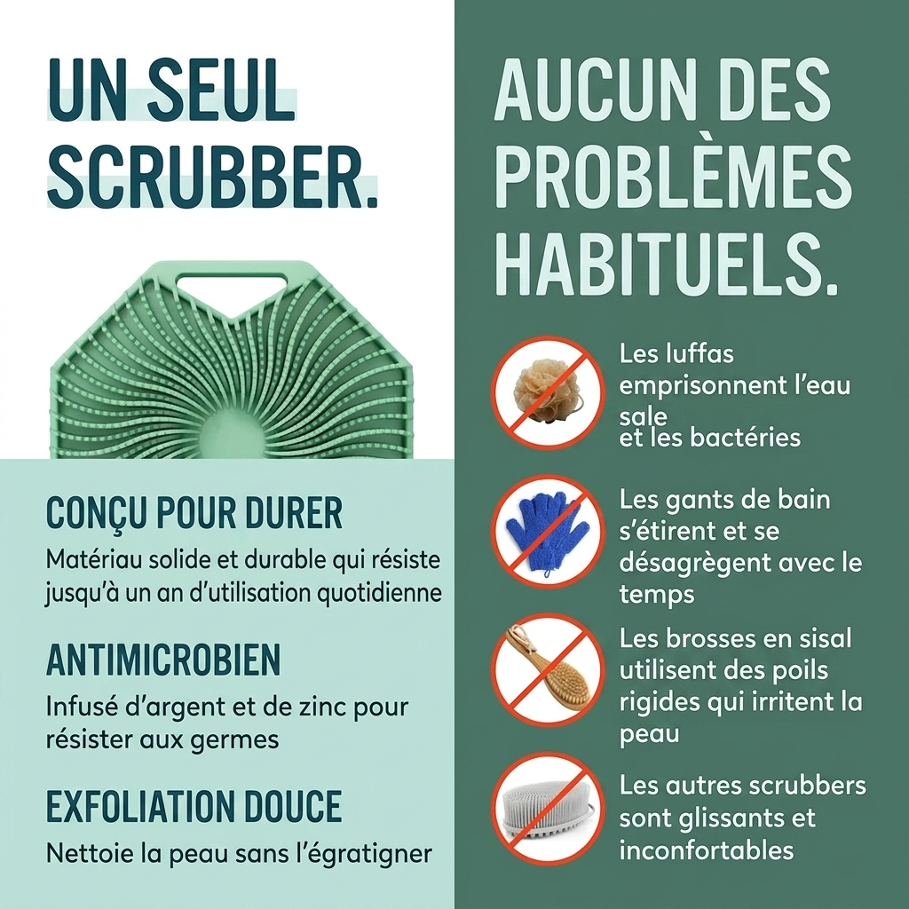 BROSSE CORPORELLE EN SILICONE ANTIMICROBIEN